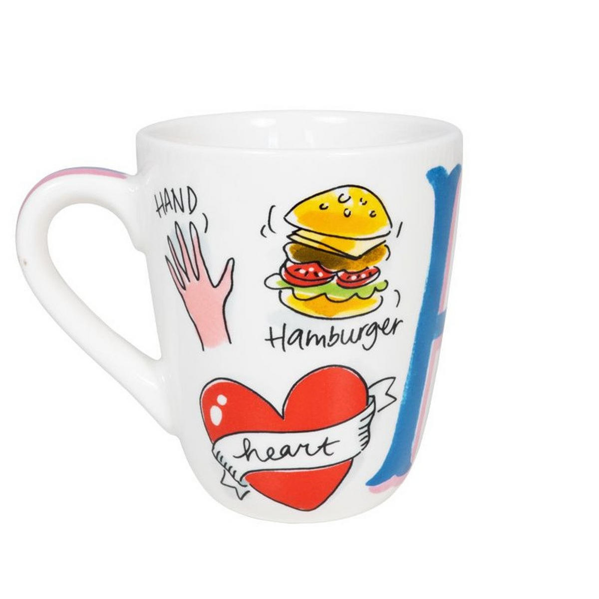 BECHER Love Letter H in Bunt - 350 ml - Multicolor, Keramik (0.35L) - Blond Amsterdam