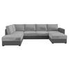 WOHNLANDSCHAFT Wilma Premium, Seite: Links - Hellgrau/Schwarz, Holz/Textil (305/85/188cm) - MIRJAN24