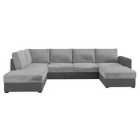 WOHNLANDSCHAFT Wilma Premium, Seite: Links - Hellgrau/Schwarz, Holz/Textil (305/85/188cm) - MIRJAN24