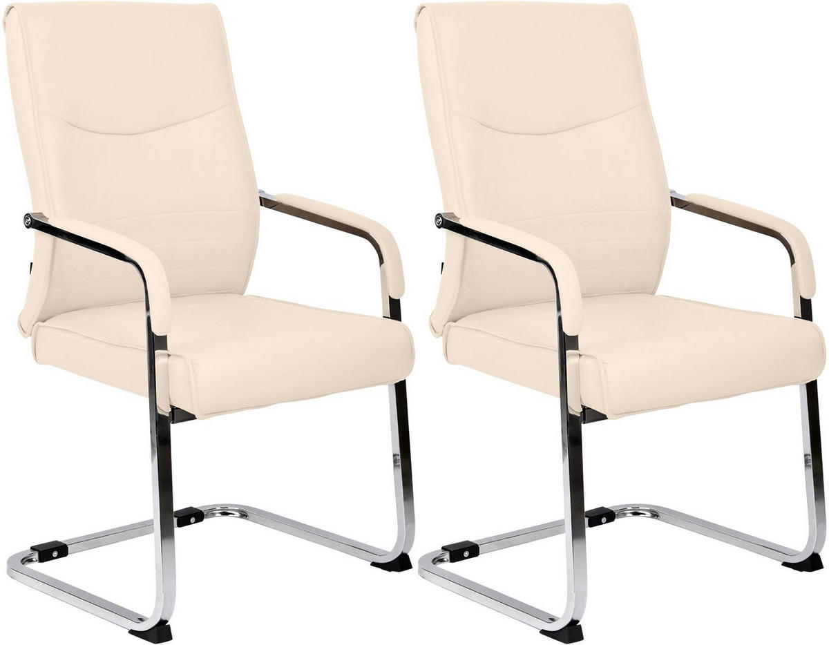 SCHWINGSTUHL 2er Set Lederlook Creme - Creme, Textil/Metall (55/88/60cm) - CLP
