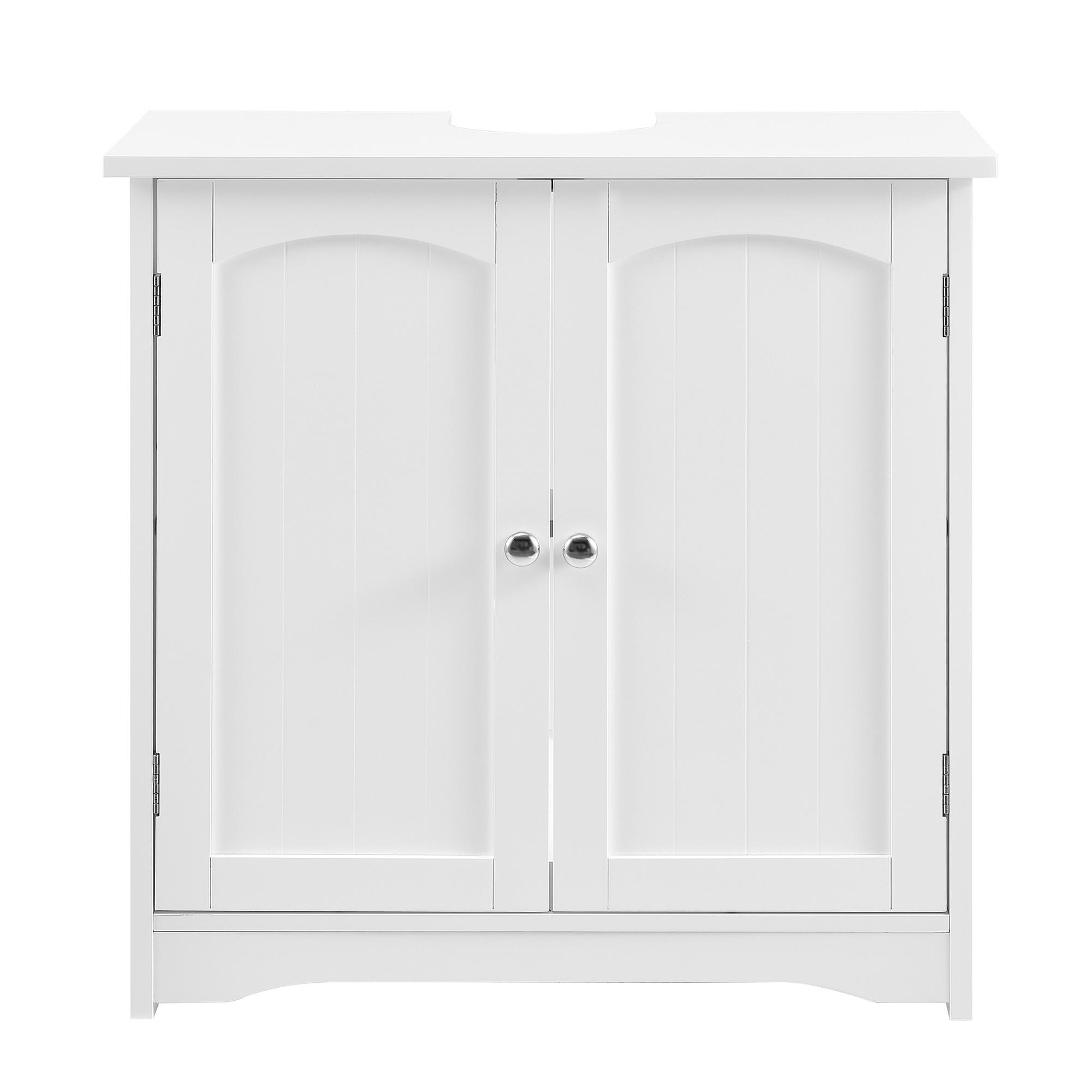 WASCHBECKENUNTERSCHRANK - Weiß, Holzwerkstoff (60/60/30cm) - [en.casa]