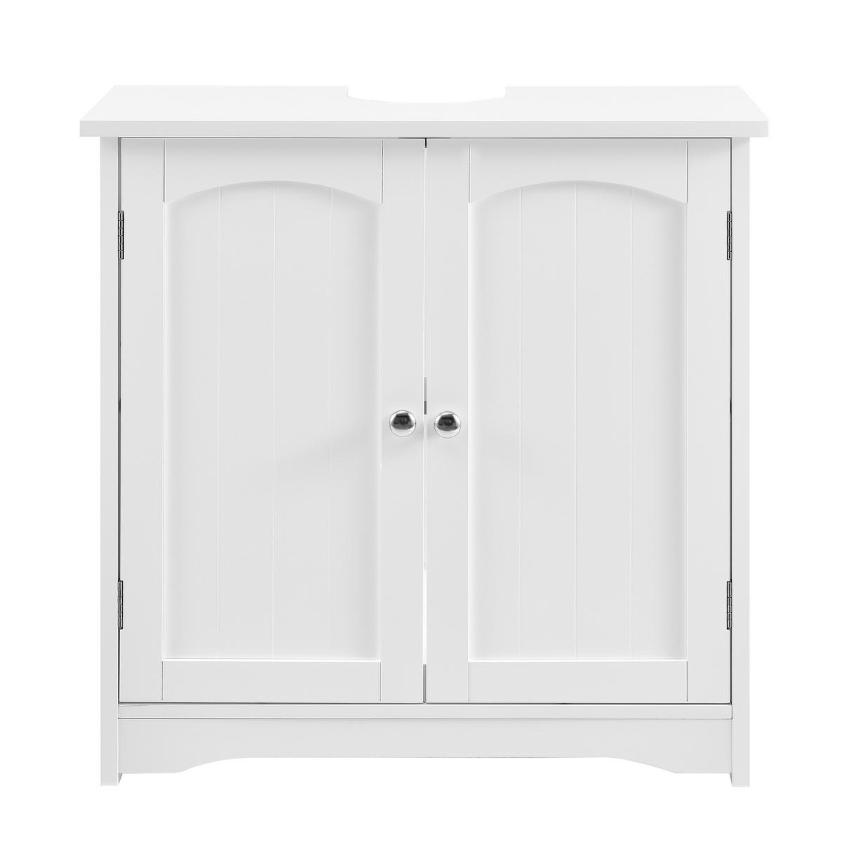 WASCHBECKENUNTERSCHRANK - Weiß, Holzwerkstoff (60/60/30cm) - [en.casa]