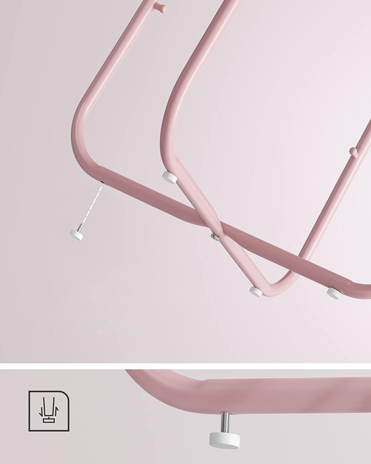 BEISTELLTISCH mit Korb - Pink, Metall (45/45/50cm) - A2A Home