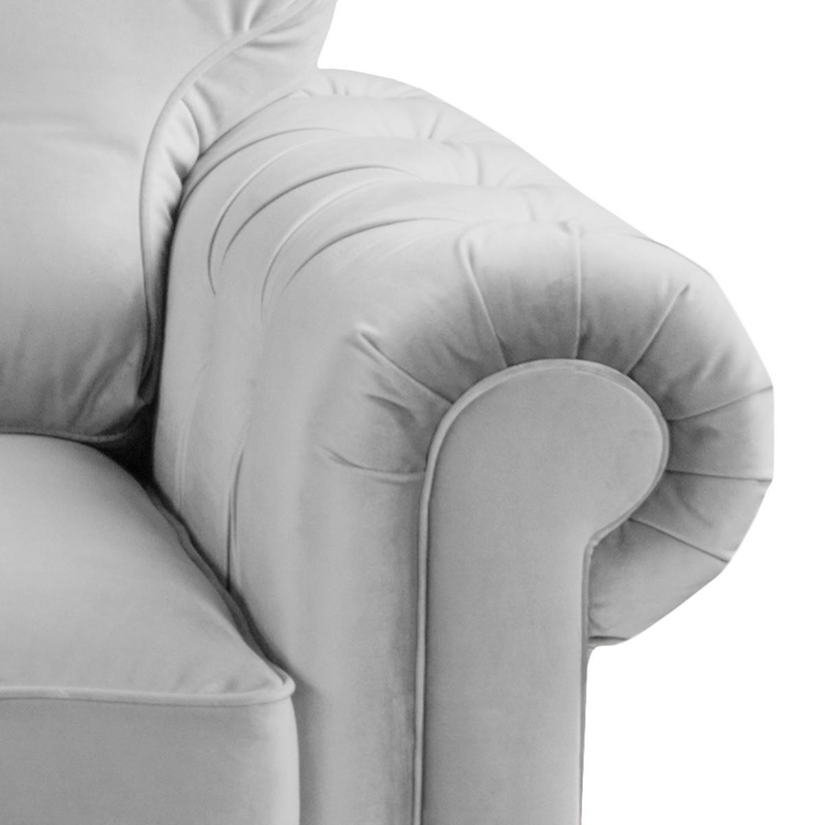 ECKSOFA mit Longchair - Samt - Hellgrau, Holz/Textil (302/166cm) - home24