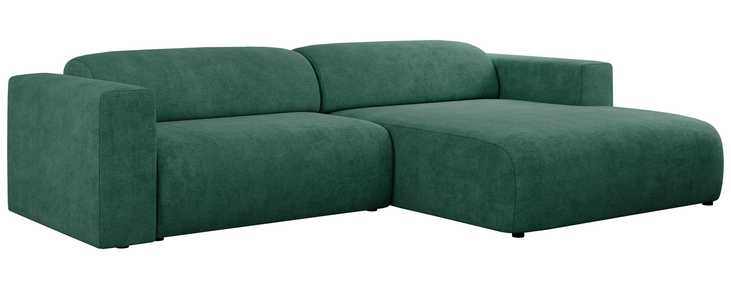 ECKSOFA PASADENA Grün Struktur - Rechts Seite - Schwarz/Grün, Kunststoff/Textil (180/288cm) - MKS