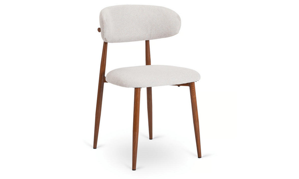 POLSTERSTUHL VITO 48/50/80 cm Nussbaum/Grau - Nussbaumfarben/Grau, Textil/Metall (48/80/50cm) - Lookway