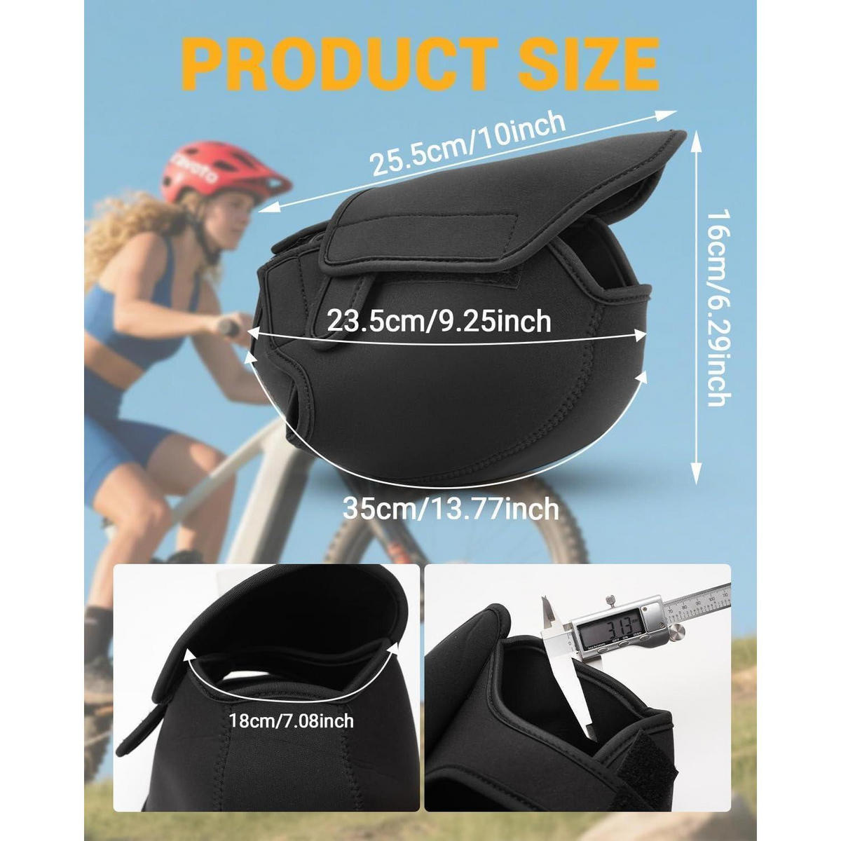 E-BIKE Motorschutzhülle Neopren Wasserdicht Universell - Schwarz, Kunststoff (5/43/55cm)