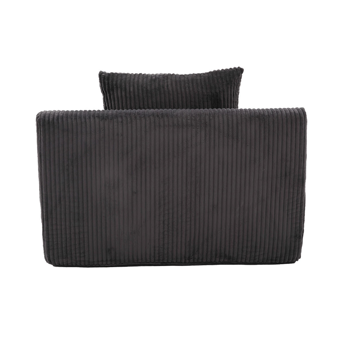 SOFASESSEL mit Fußpedal Kordsamt Dunkelgrau 147/110/67 cm - Dunkelgrau, Textil (147/67/110cm) - OKWISH