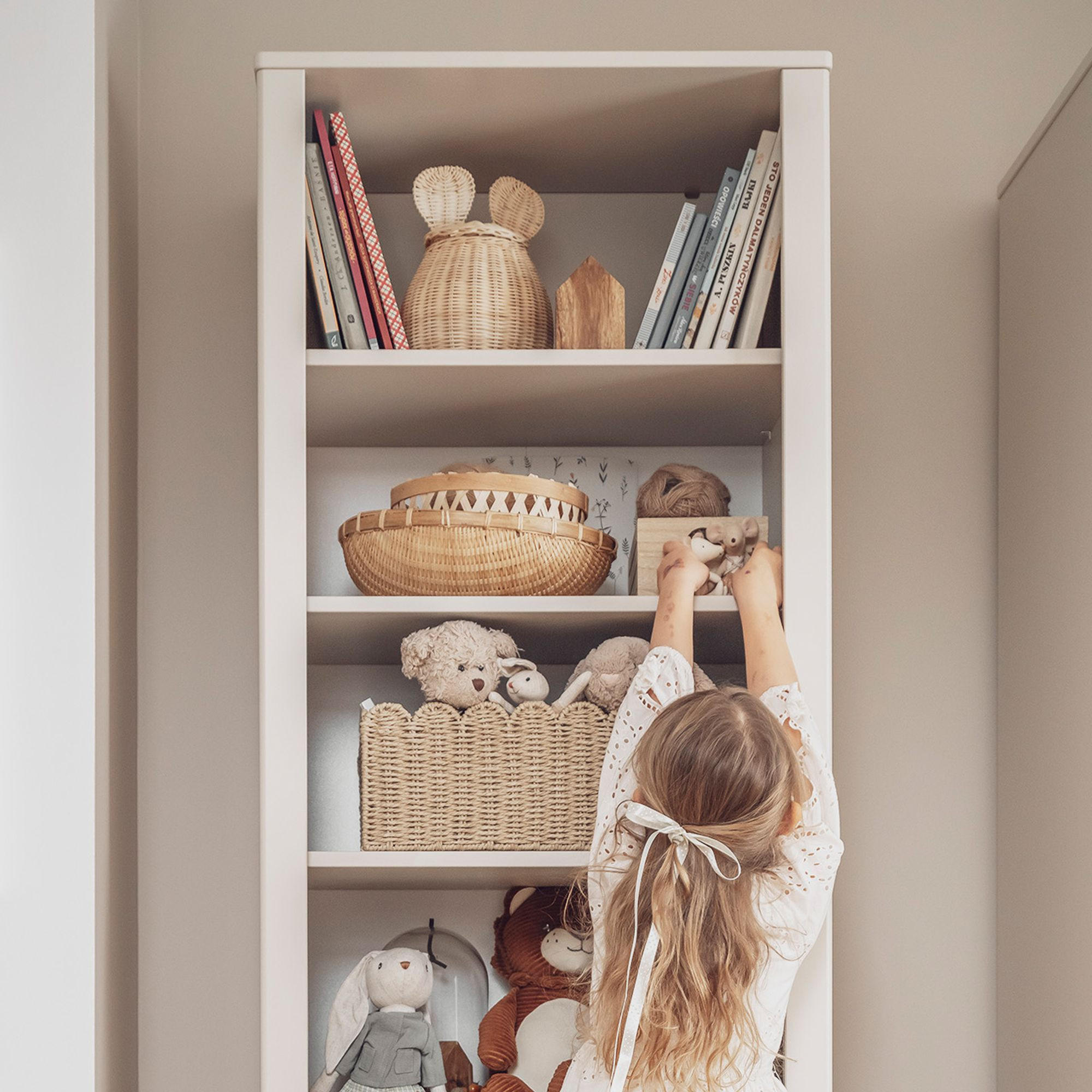 BABYREGAL Standregal LOTTI - Beige, Holz (66/198/42cm) - KONSIMO®