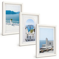 BILDER SET 3er Set - 20x30 cm Weißer Rahmen - Gebäude am Weißen Meer, Griechenland - Weiß, Kunststoff (20/30cm) - TULUP