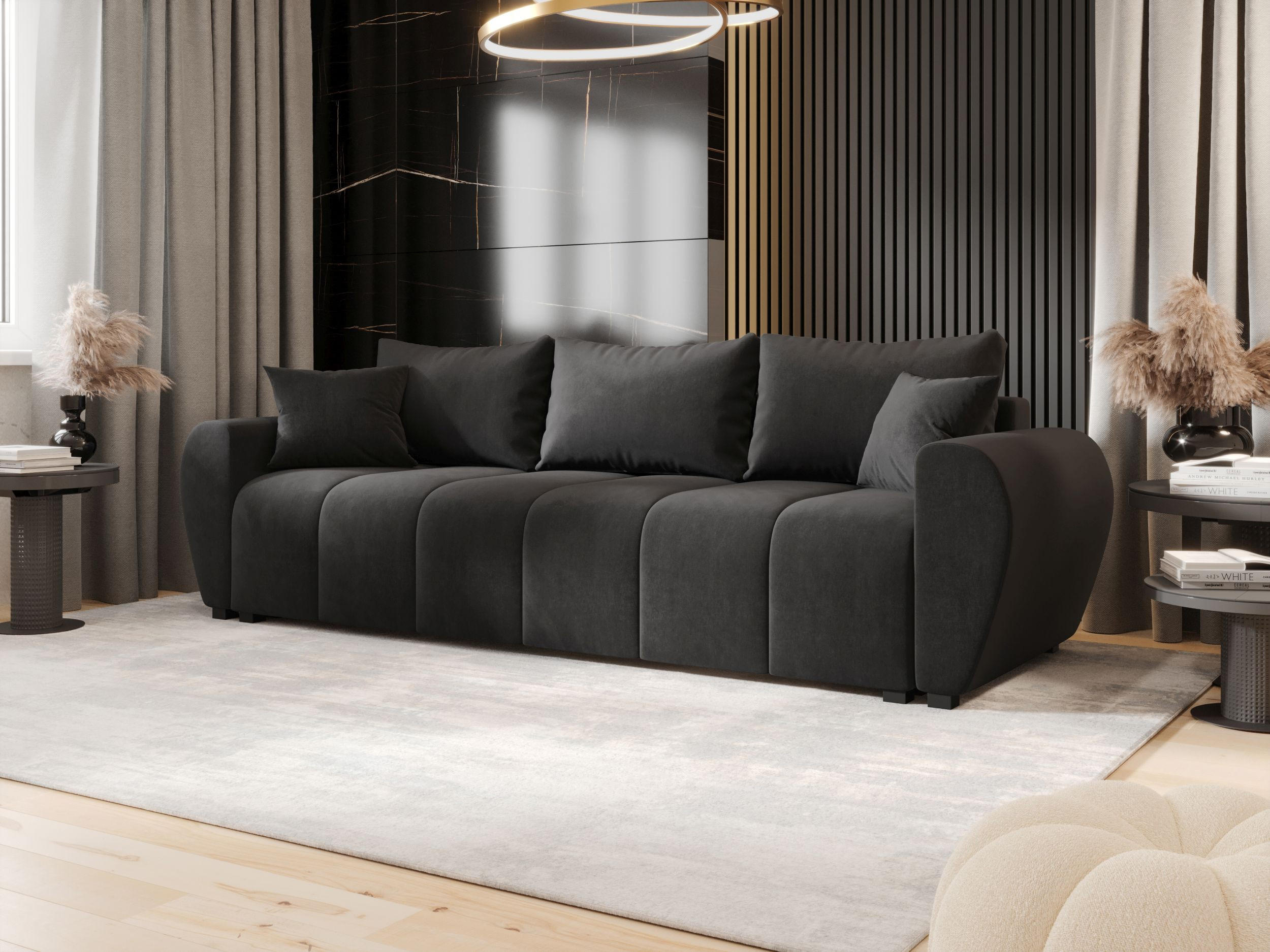 SOFA MOLISA mit Schlaffunktion ITAKA 27 mit Stauraum - Grau, Textil (86/82/246cm) - Bedante