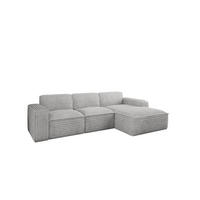ECKSOFA L-Form Siena Stoff Velo Hellgrau Rechts - Hellgrau, Holz/Kunststoff (266/165cm) - Kaiser Möbel