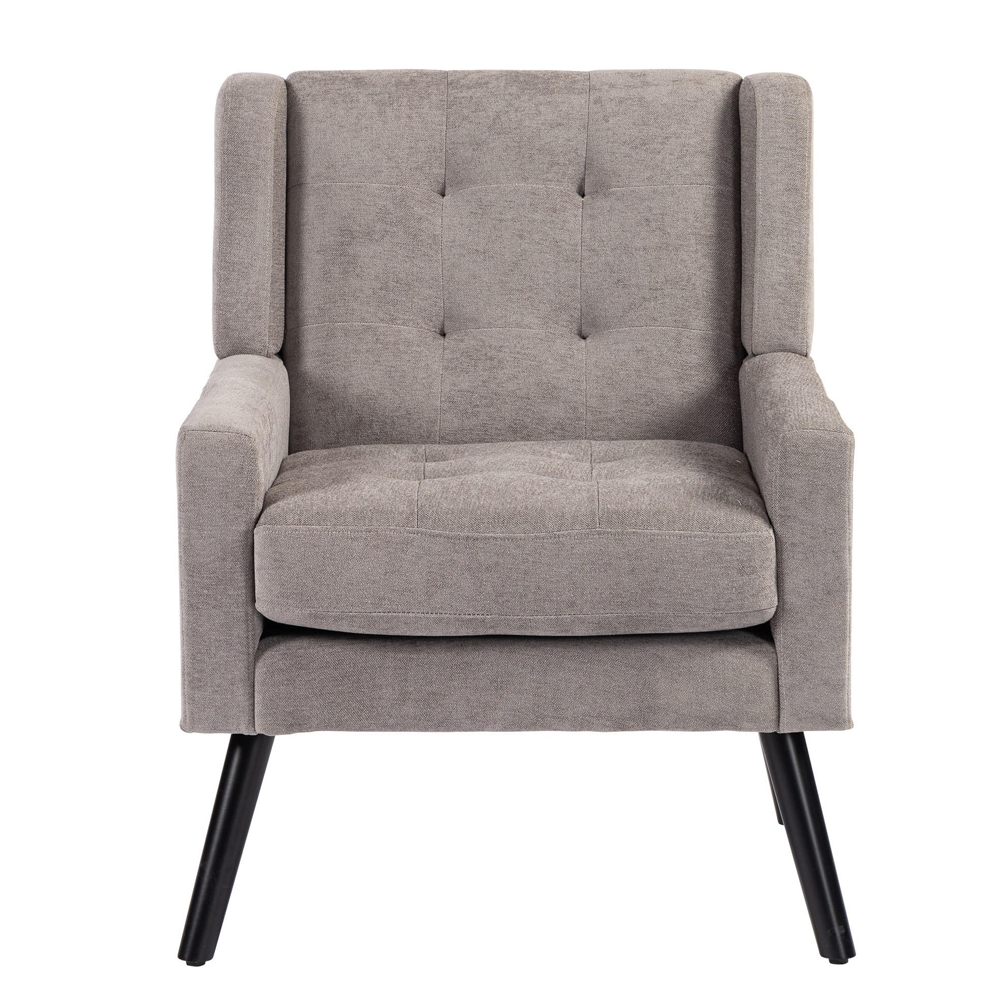 SESSEL 68/76/88 cm Light Gray aus Upholstered mit Tufting - Hellgrau, Textil (76/88/68cm) - OKMYHOME