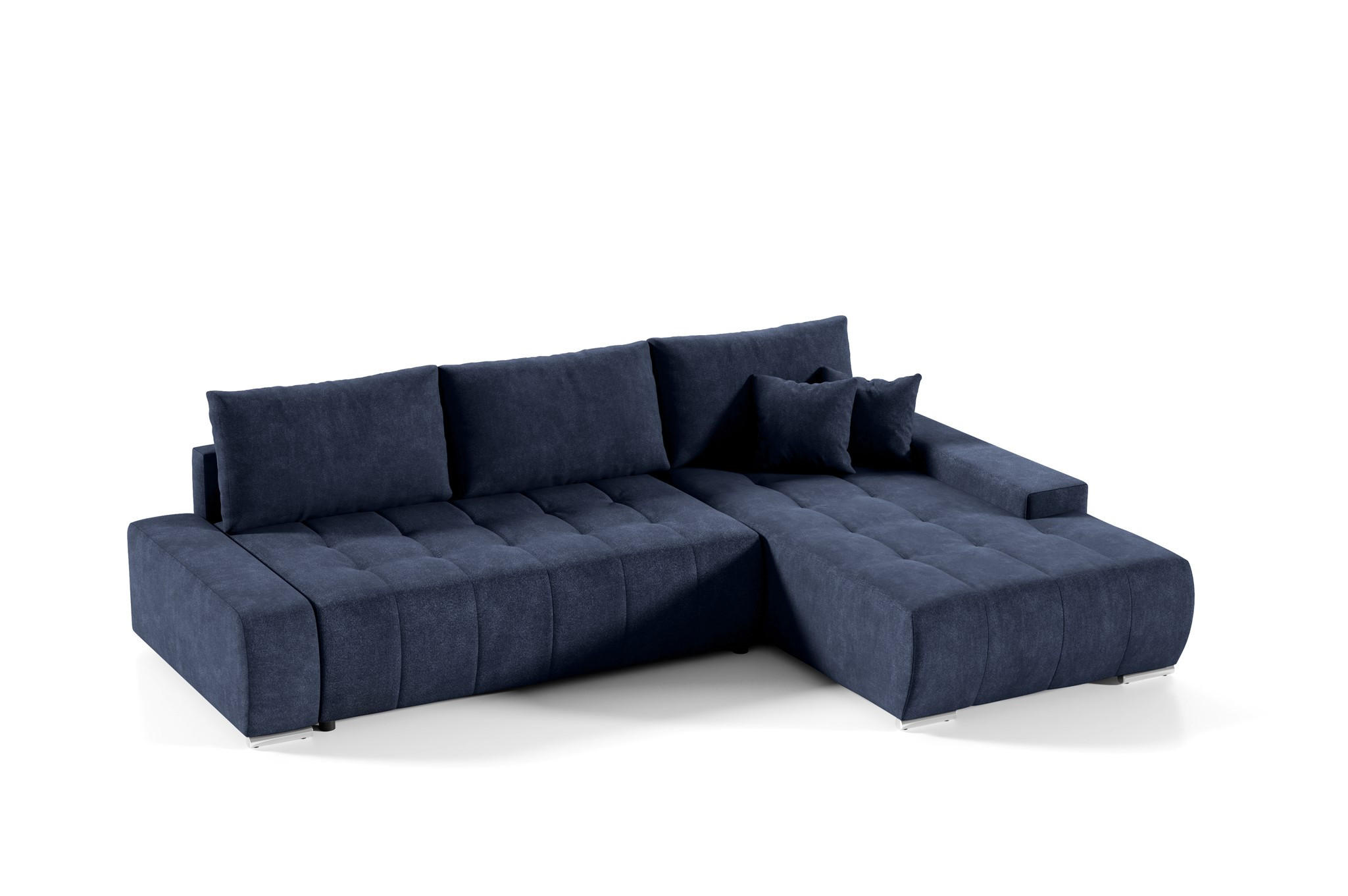 ECKSOFA Vogar In Aston - Dunkelblau, Holzwerkstoff/Textil (265/185cm) - Fun Möbel