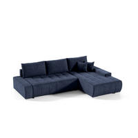 ECKSOFA Vogar In Aston - Dunkelblau, Holzwerkstoff/Textil (265/185cm) - Fun Möbel