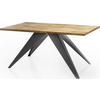 ESSTISCH Vance rechteckig ausziehbar, Lancelot Eiche 140-240/80/76 cm - Eichefarben/Schwarz, Holzwerkstoff/Metall (140/80/76cm) - WFL GROUP