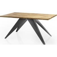 ESSTISCH Vance rechteckig ausziehbar, Lancelot Eiche 140-240/80/76 cm - Eichefarben/Schwarz, Holzwerkstoff/Metall (140/80/76cm) - WFL GROUP