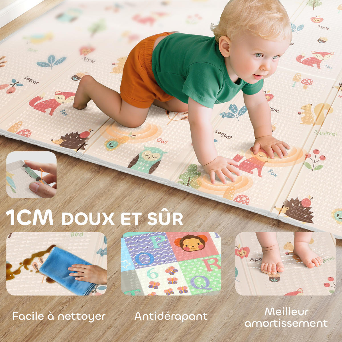 SPIELMATTE DE-18923 faltbar, 180x150 cm Multicolor - Multicolor, Kunststoff (150/180cm) - ComfortXL