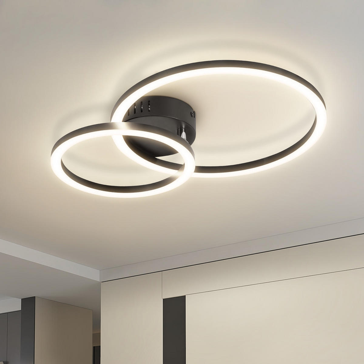 LED stropní svítidlo 30/40,5/6,7 cm - černá, plast (40.5/30/6.7cm) - Nettlife