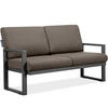 GARTENSOFA FRENA 2-Personen ,Anthrazit|Beige - Anthrazit/Beige, Textil/Metall (130/65/60cm) - KONSIMO®