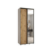 SCHWEBETÜRENSCHRANK 235,2/100/45 2-türig - Schwarz/Eiche Artisan, Holz/Metall (100/235/45cm) - Abiks Möbel