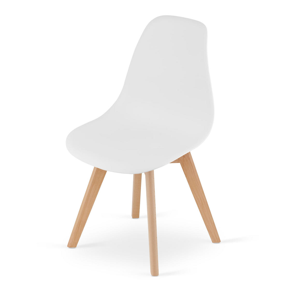 STUHL ATRI 1 Stück, Weiß Hölzerne Buchenbeine - Weiß, Holz/Textil (46/80/55cm) - Komodee