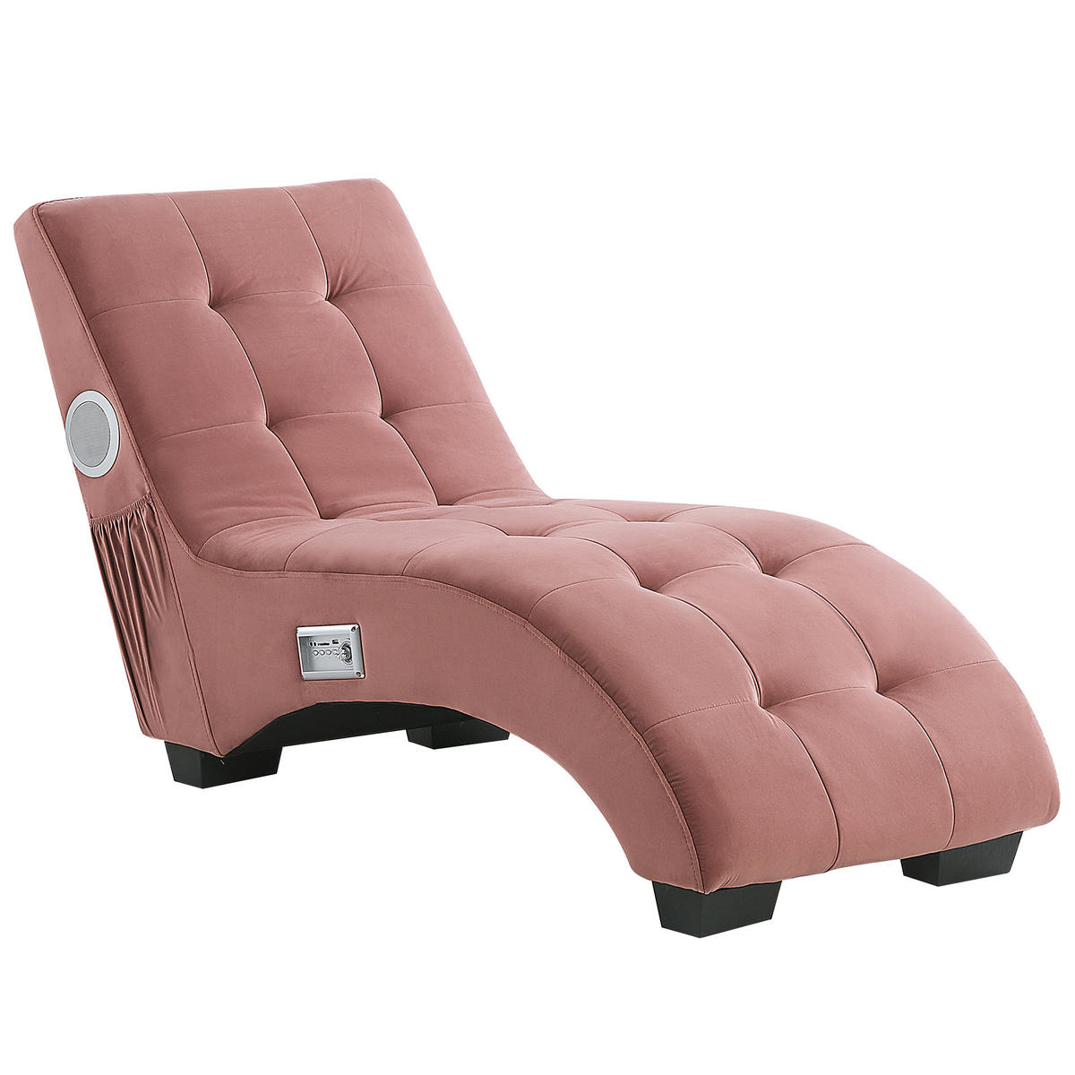 CHAISELONGUE Samtstoff Rosa Simorre - Rosa, Textil (157/82/66cm) - Beliani