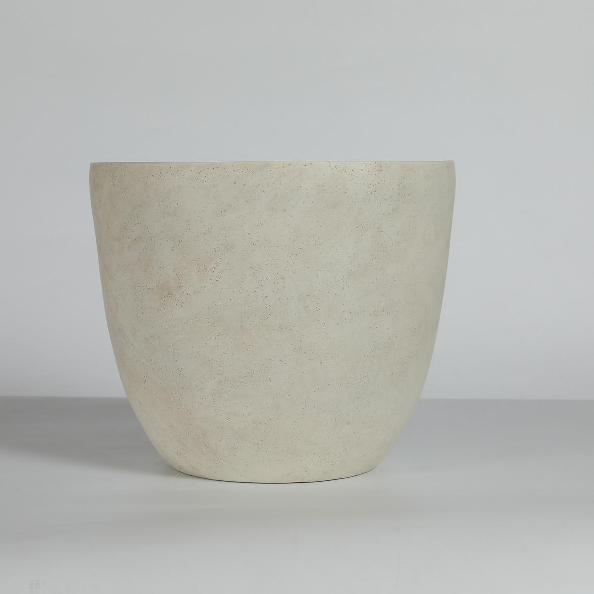 BLUMENTOPF Ø 45/38 cm Weiß mit Abflusslöcher (2 Stück) - Weiß, Naturmaterialen (37.8/32.2cm) - Oxeza