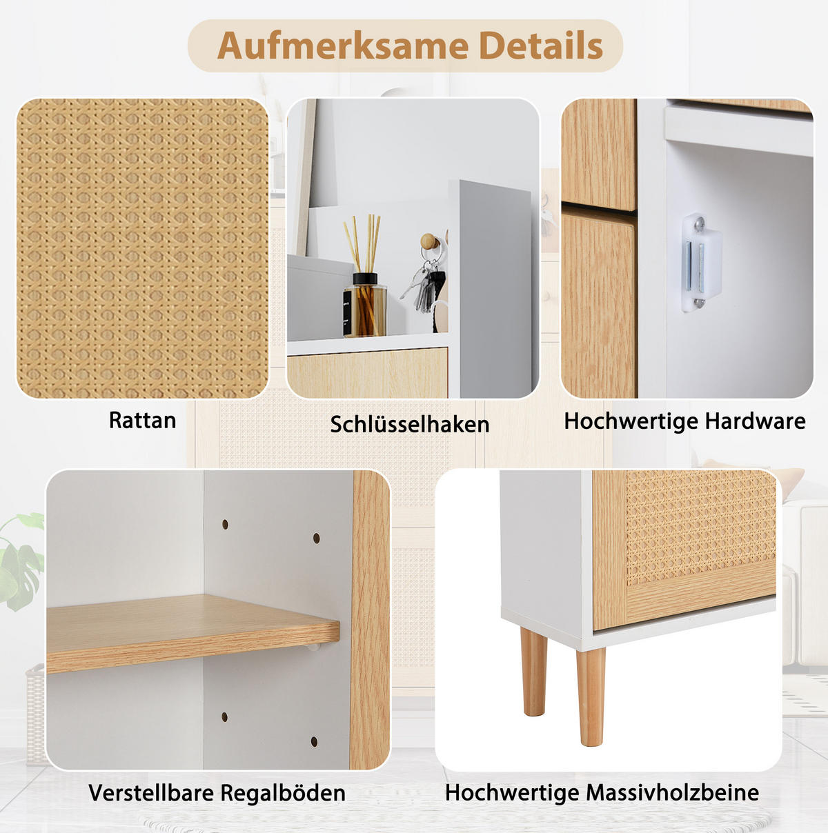 SCHUHSCHRANK 90/125/17 cm Natur/Weiß aus MDF mit 3 Klappen und Schublade - Weiß, Holzwerkstoff (90/125/17cm) - OKMYHOME