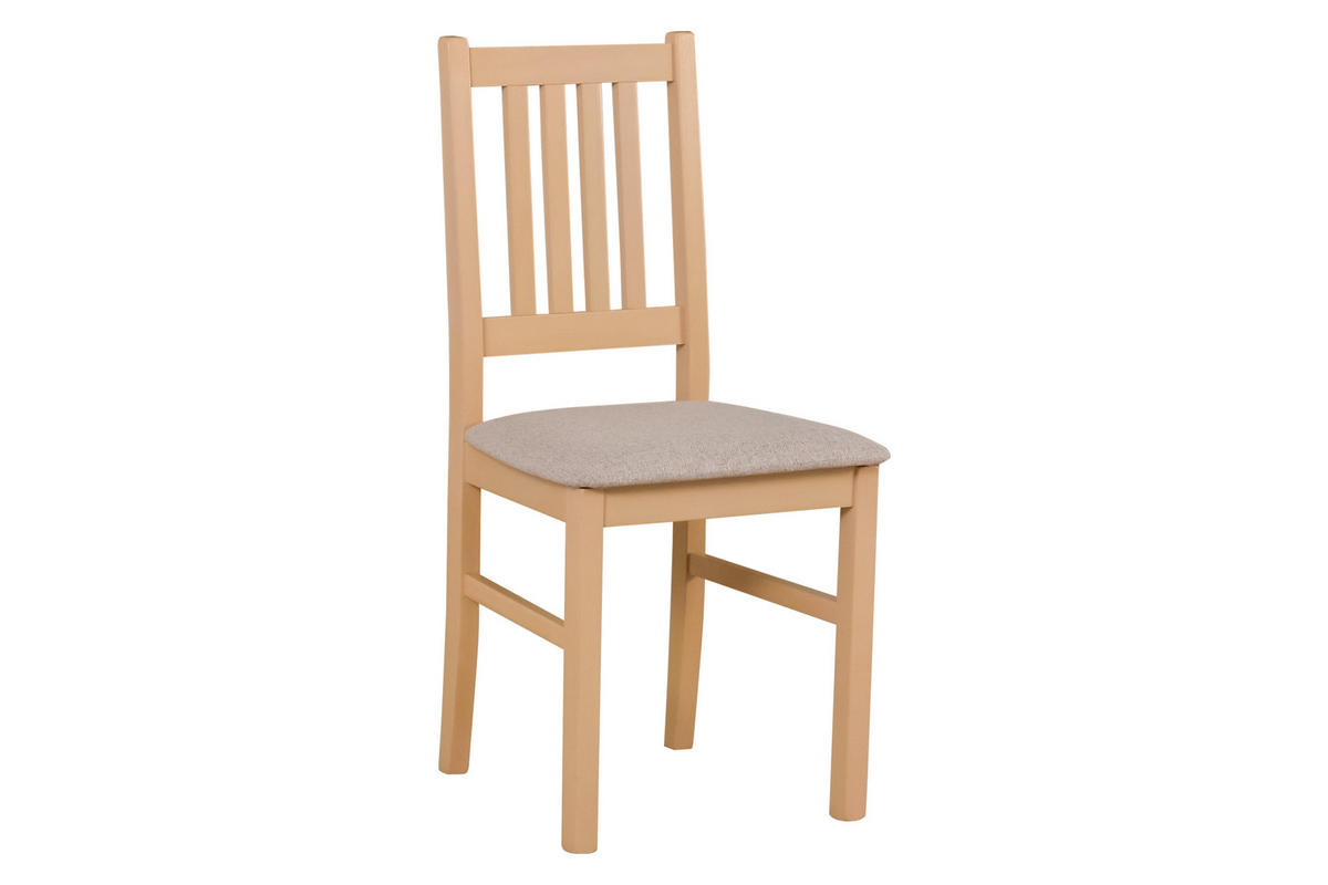 STUHL Bos 1 (4er Set) - Beige/Sonoma Eiche, Holz (43/94/40cm) - Leaf Design