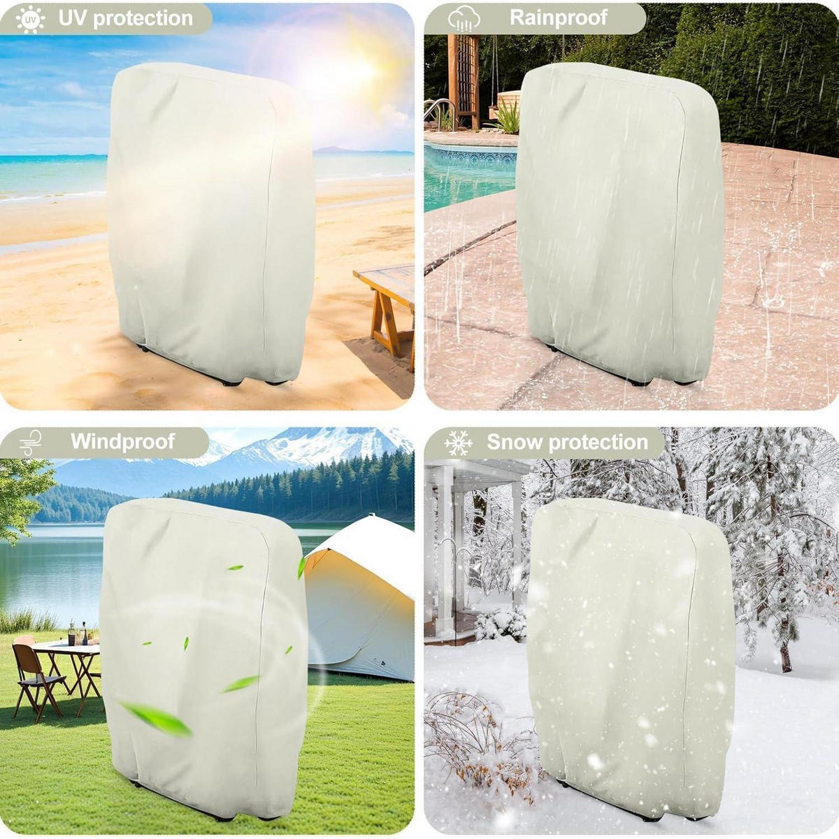 SCHUTZHÜLLE für Gartenstühle 2-teiliges Set Beige - Beige, Kunststoff (71/110/34cm)