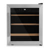 WEINKÜHLSCHRANK CAVC15 Schwarz und Silber, 15 Flaschen, 4°C bis 18°C, Digitales Bedienfeld, Leise, 2 Holzböden und 1 Sperrholzboden - Silberfarben, Metall (43/51.7/47.3cm) - Les Petits Champs