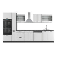 KUHINJSKI BLOK R-Line Bela podeželska hiša/antracit 350 cm z visoko omaro, brez delovne plošče - bela/antracit, leseni material (350/206.8/46cm) - Vicco