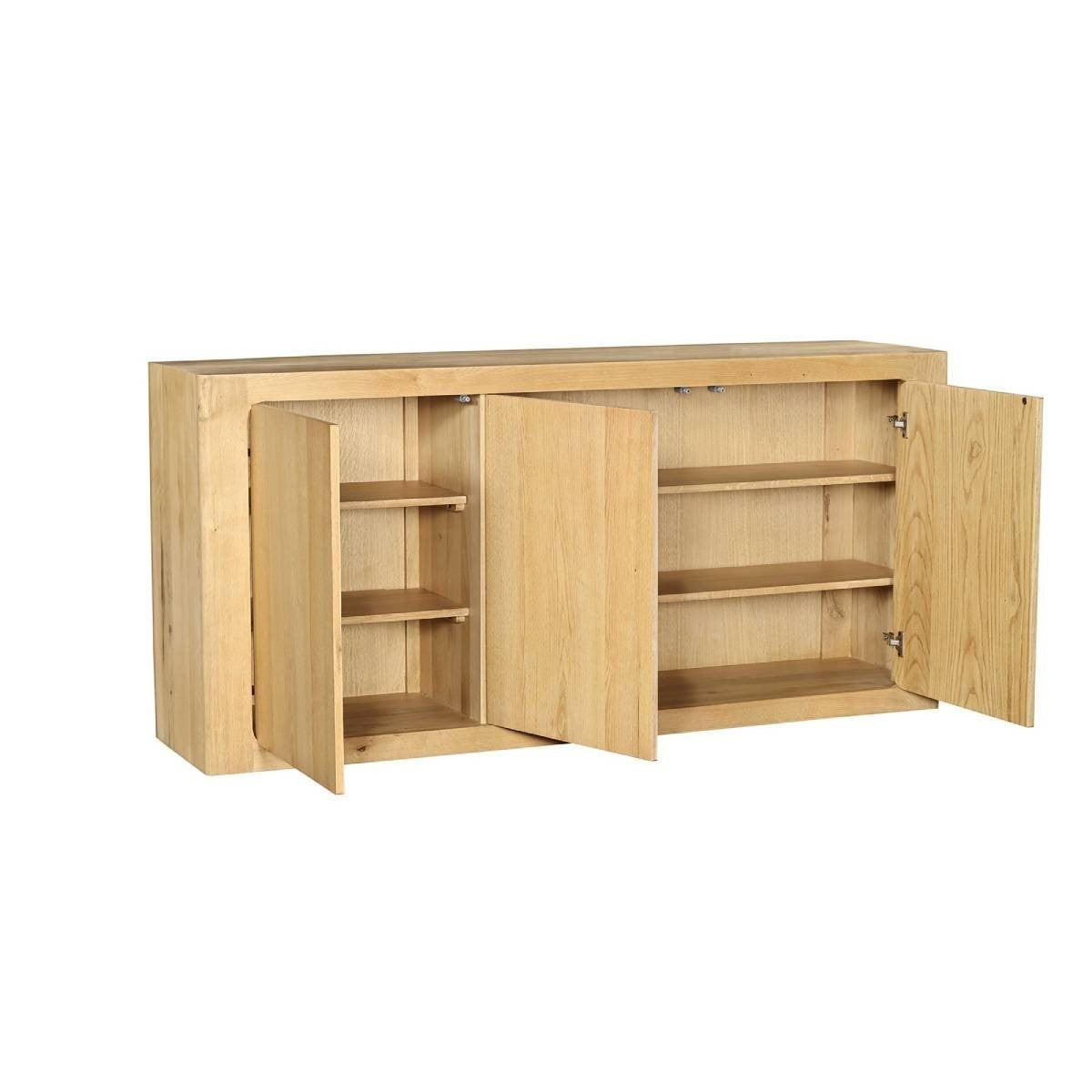 SIDEBOARD mit 3 Türen aus massivem Eichenholz 45/180/85 cm - Eschefarben, Holz (180/85/45cm) - Signature