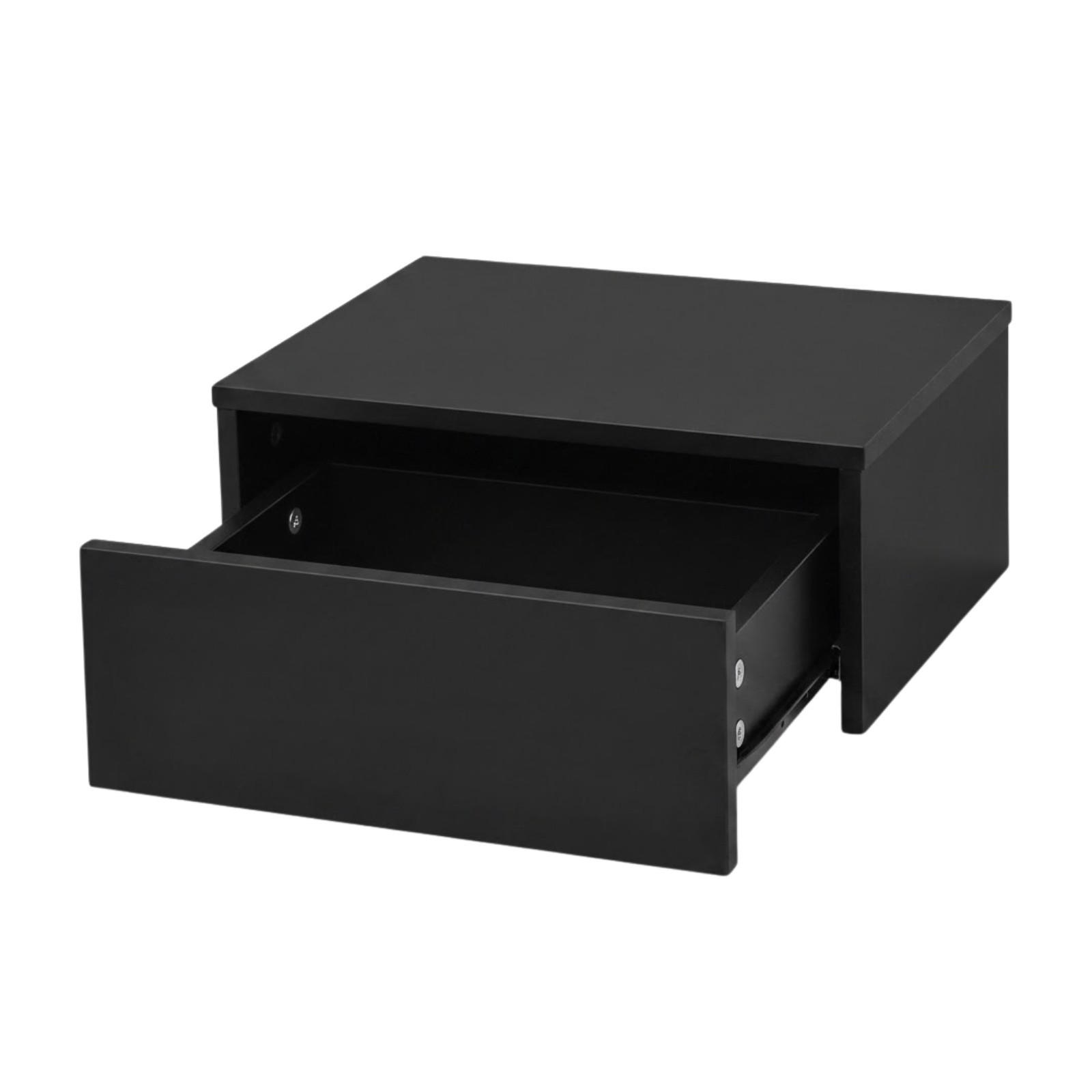 WAND-NACHTTISCH mit Schublade 40/35/16 cm - Schwarz, Holzwerkstoff (35/16/40cm) - SCENA LIVING