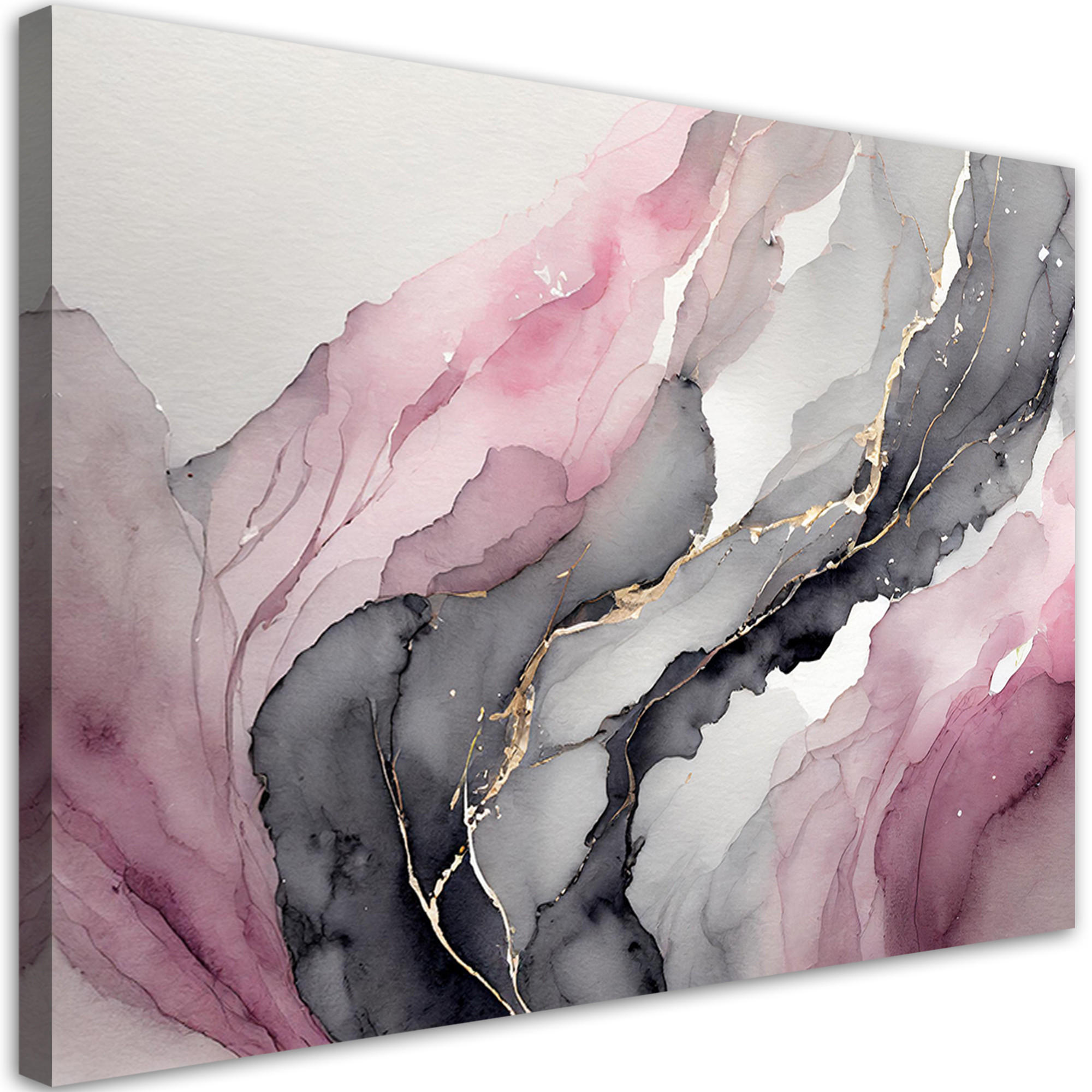 WANDBILD aquarell abstraktion rosa - Pink, Textil (60/40cm) - Feeby