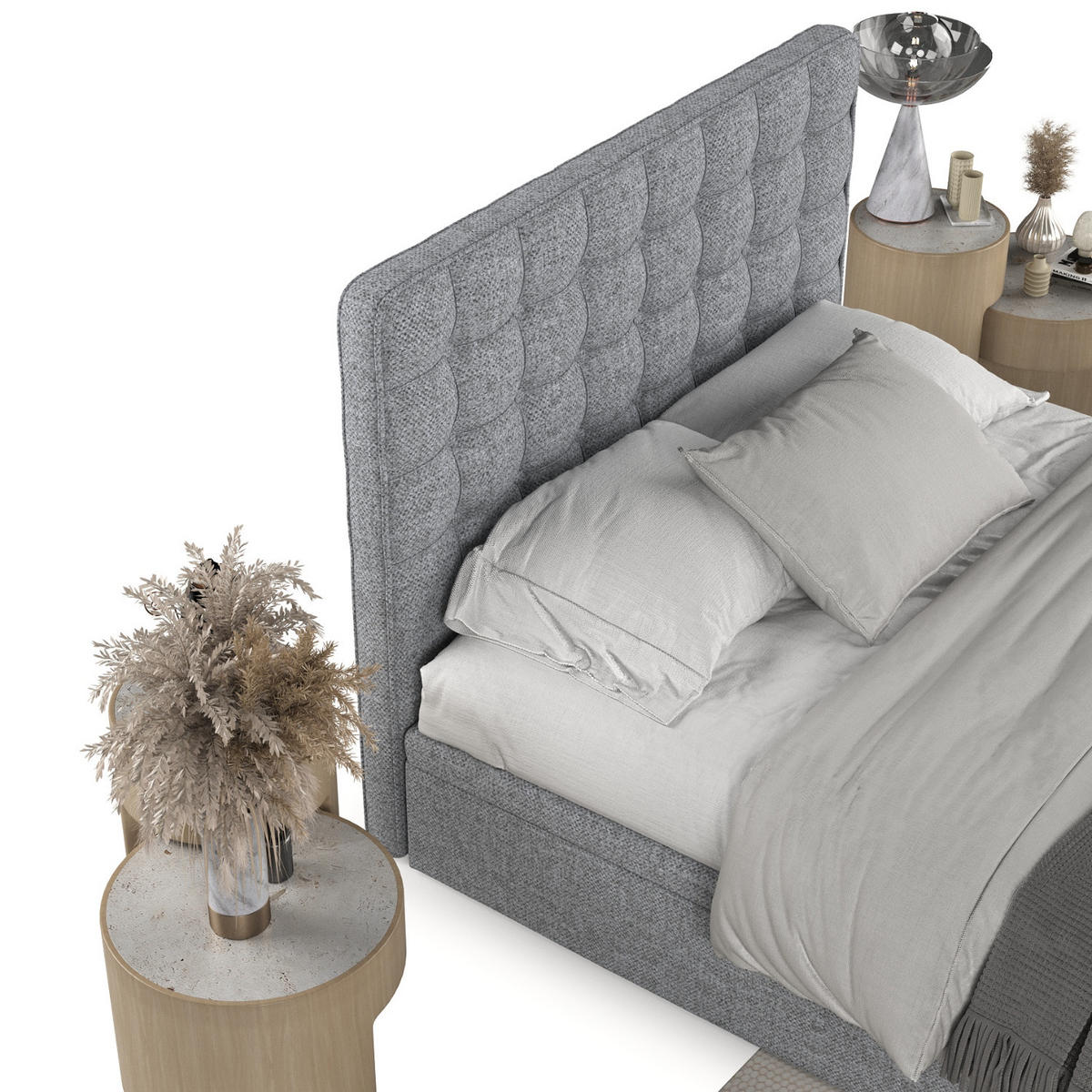 POLSTERBETT Celestia mit Stauraum 180/200 cm Grau im Alta Stoff - Schwarz/Grau, Holz/Holzwerkstoff (180/200cm) - AltaBeds