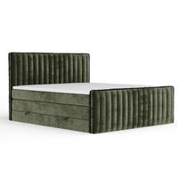 BOXSPRINGBETT Nocturne Olivenfarbe 140/200 cm - Schwarz/Olivgrün, Holz/Holzwerkstoff (140/200cm) - Maison de Reve