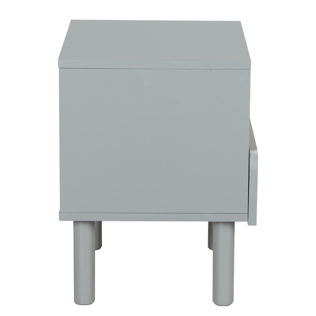 NACHTKOMMODE - Teilmassivholz - Grau, Holzwerkstoff/Metall (48/55/40cm) - home24