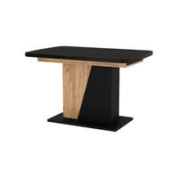 ESSTISCH Fenaro Schwarz/Goldkraft Eiche 120 x 80 cm ausziehbar - Honigeiche/Schwarz, Holzwerkstoff (80/120/77.3cm) - Vicco
