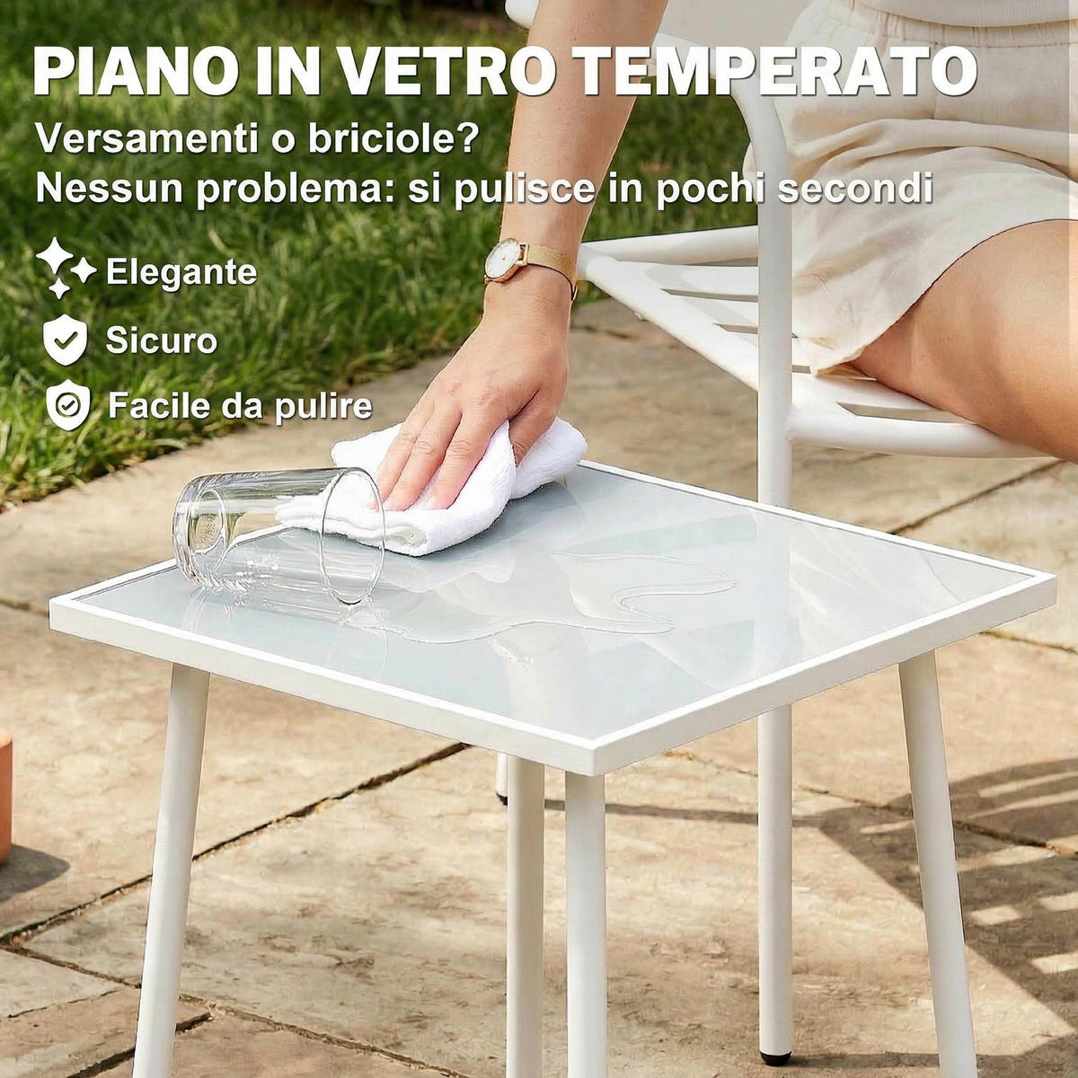 GARTEN-BEISTELLTISCHSET Weiß 3 Stück - Weiß, Naturmaterialien (58/55/82cm) - GiPP