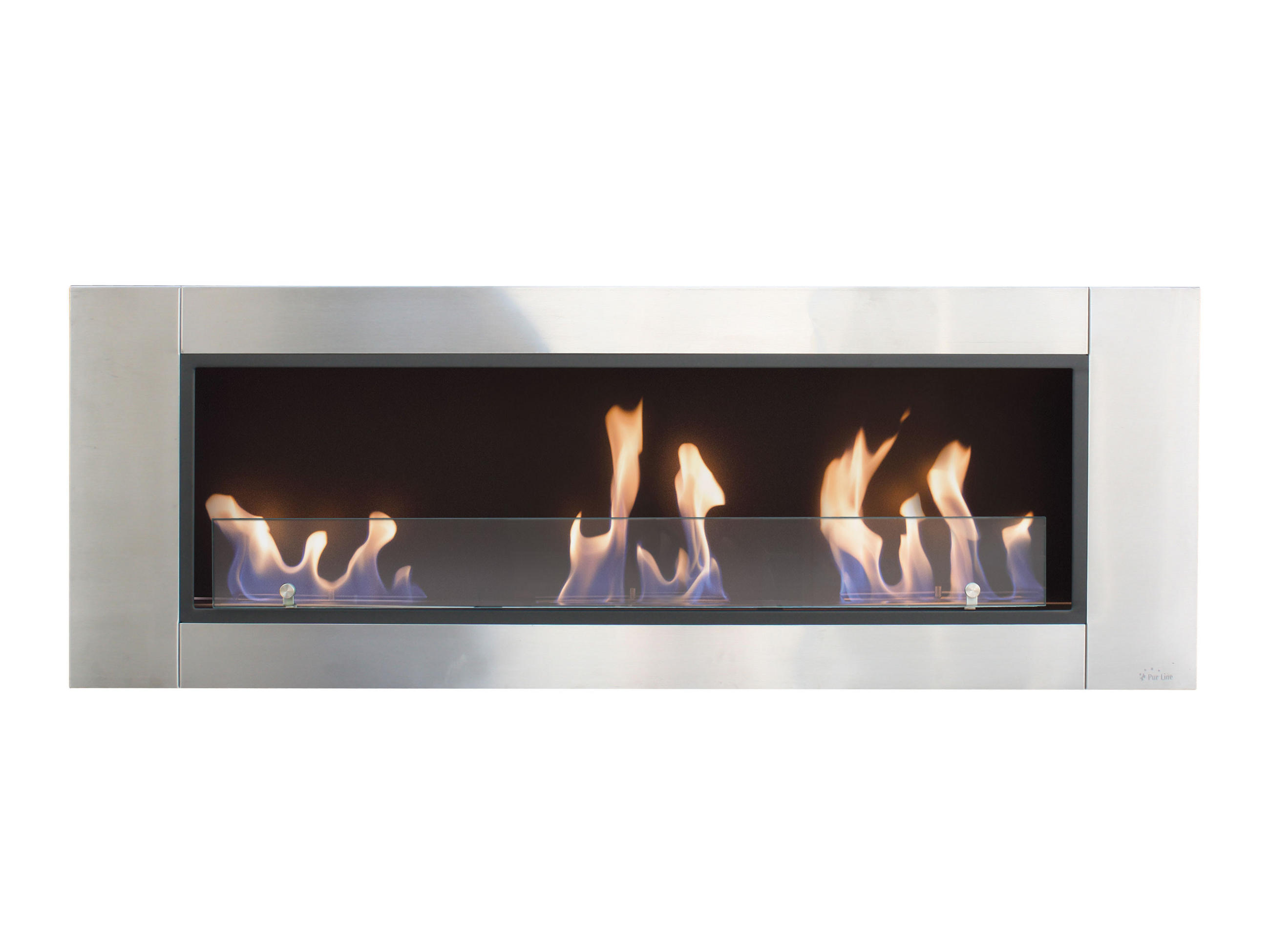 BIOETHANOL-KAMIN Grau Wandmodell inklusive 3.6 L Brennblock - Grau, Metall (150/54/19cm) - Purline
