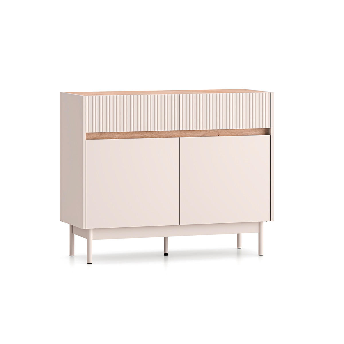 SIDEBOARD Connie Kaschmir und Holz - Beige, Holzwerkstoff (103.2/84.4/40cm) - Petits-meubles
