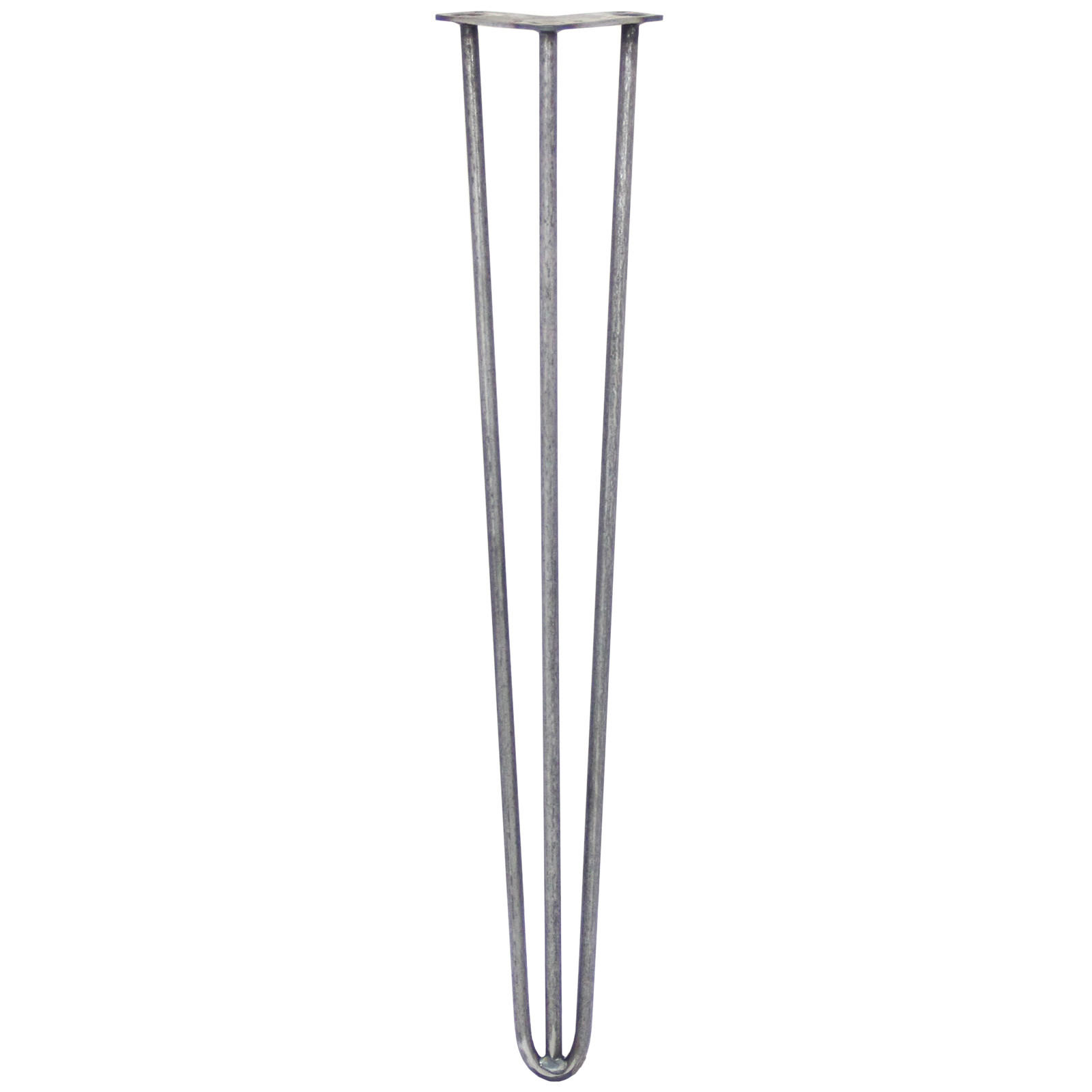 TISCHBEINESET 4 x 71cm Hairpin 3 Streben - 12mm - Rohstahl - Silberfarben, Metall (10/10/1cm) - Monstershop