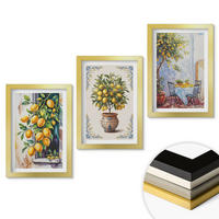 WANDBILDER 3er Set - 20x30 cm Goldrahmen - Zitronenbäume Früchte Sonne - Goldfarben, Kunststoff (20/30cm) - ArtPrintCave