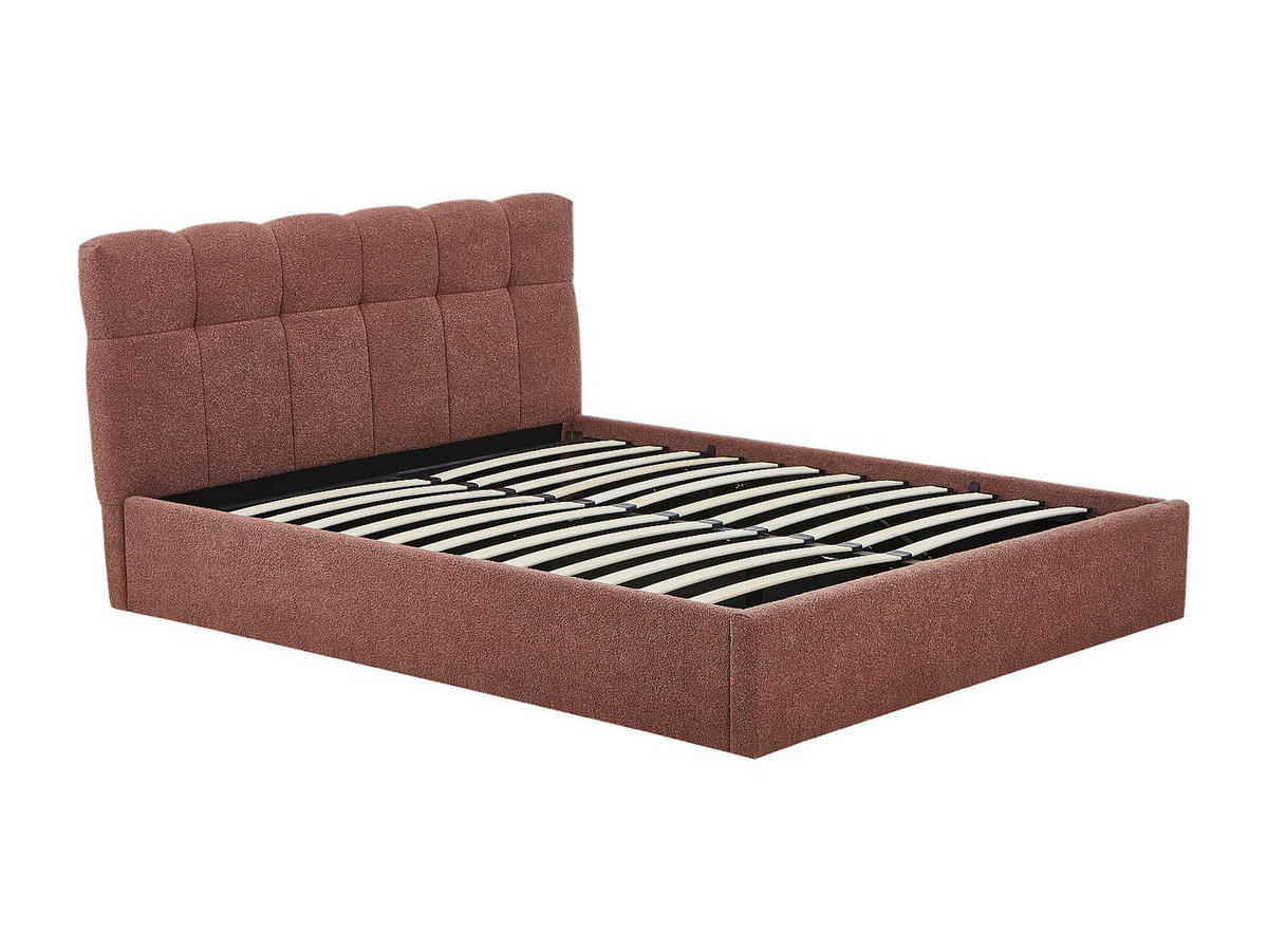 BETT mit Bettkasten - 2 Personen - stoff - terracotta Maziri - Terracotta, Textil (160/200cm) - Vente-Unique
