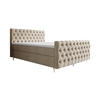 BOXBETT CHESTER PLUS 160x200, mit Matratze H3 und Topper, Monolith 02 - Creme, Holz/Textil (160/200cm) - Bedante