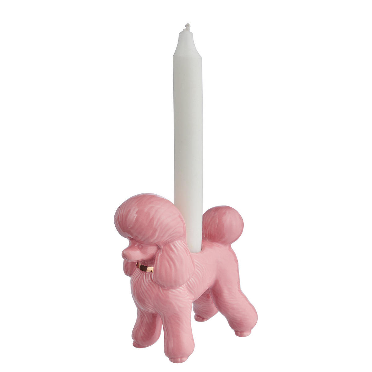 KERZENHALTER Coco Pudel - Rosa, Stein (6/12/11cm) - Butlers