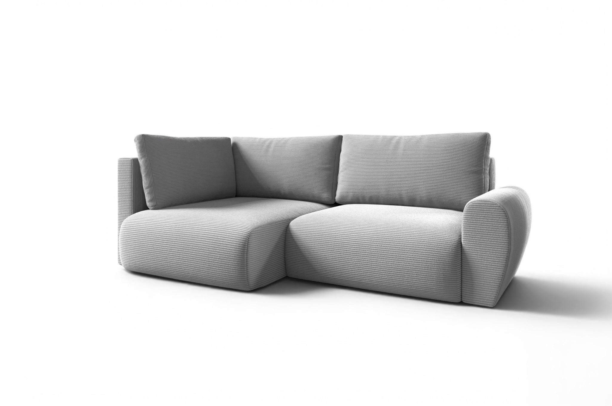 ECKSOFA Galan Mini Mit Schlaffunktion - Hellgrau, Holzwerkstoff/Textil (241/153cm) - Fun Möbel