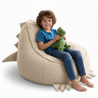 SITZSACK FÜR KINDER Dino 75/75/55 cm, weicher Bouclé 315 g/m², abnehmbarer Bezug, Toasted Almond - Beige, Textil (75/55/75cm) - Dreamroots